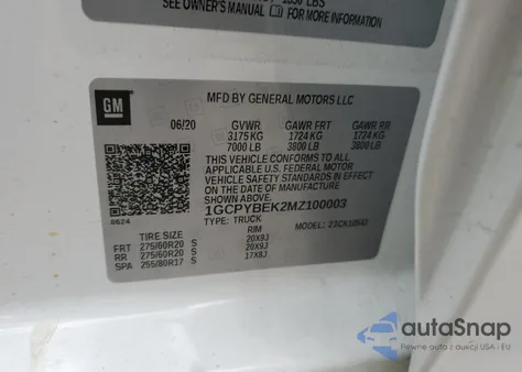 2021 Chevrolet Silverado K1500 Custom из США, поврежденный, VIN 1GCPYBEK2MZ100003